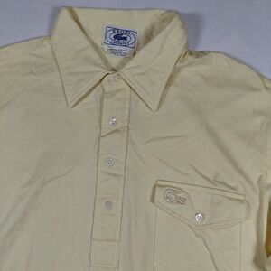 Vintage Izod Lacoste Polo Shirt XL Pale Yellow Cotton Made in Japan Short Sleeve